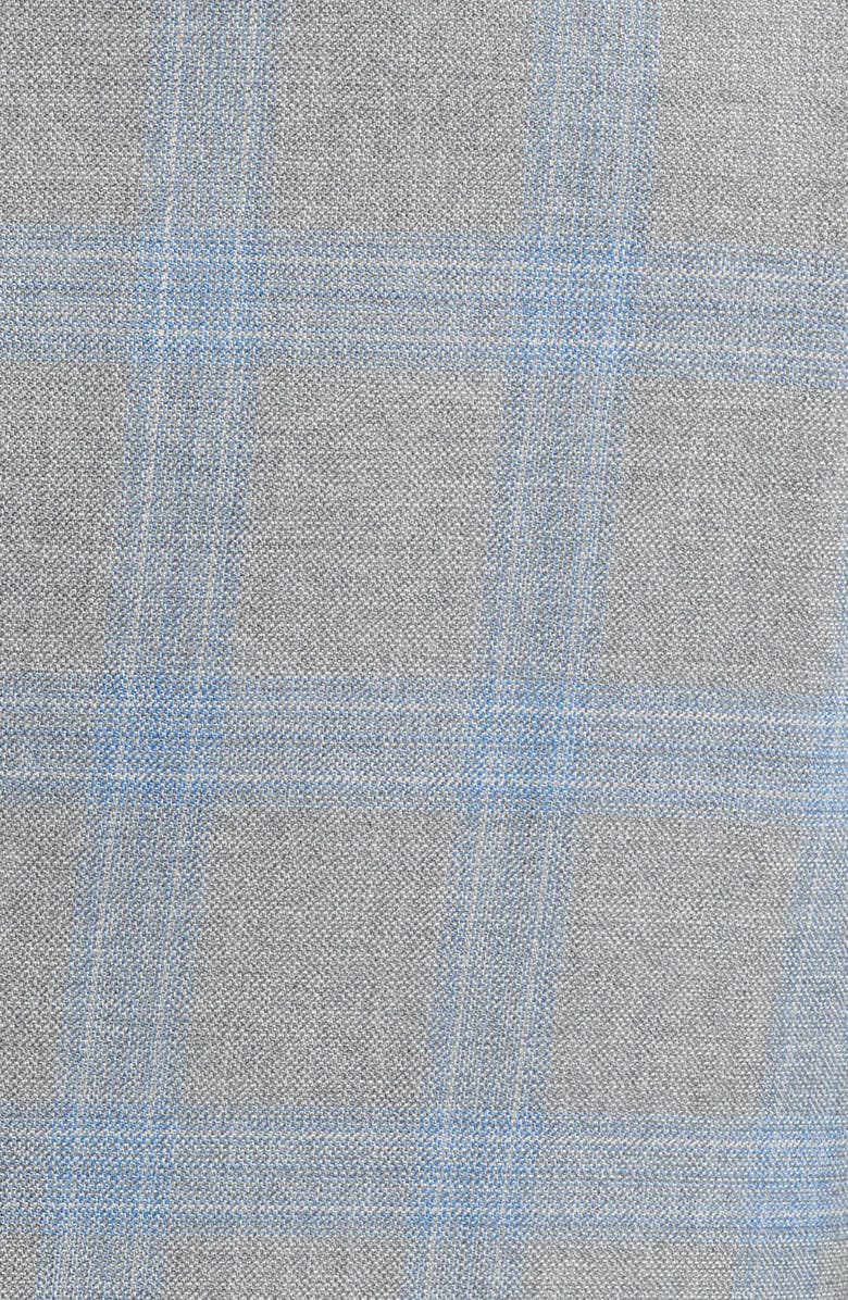 BOSS Hutson Slim Fit Windowpane Check Wool Sport Coat, Alternate, color, Silver Grey