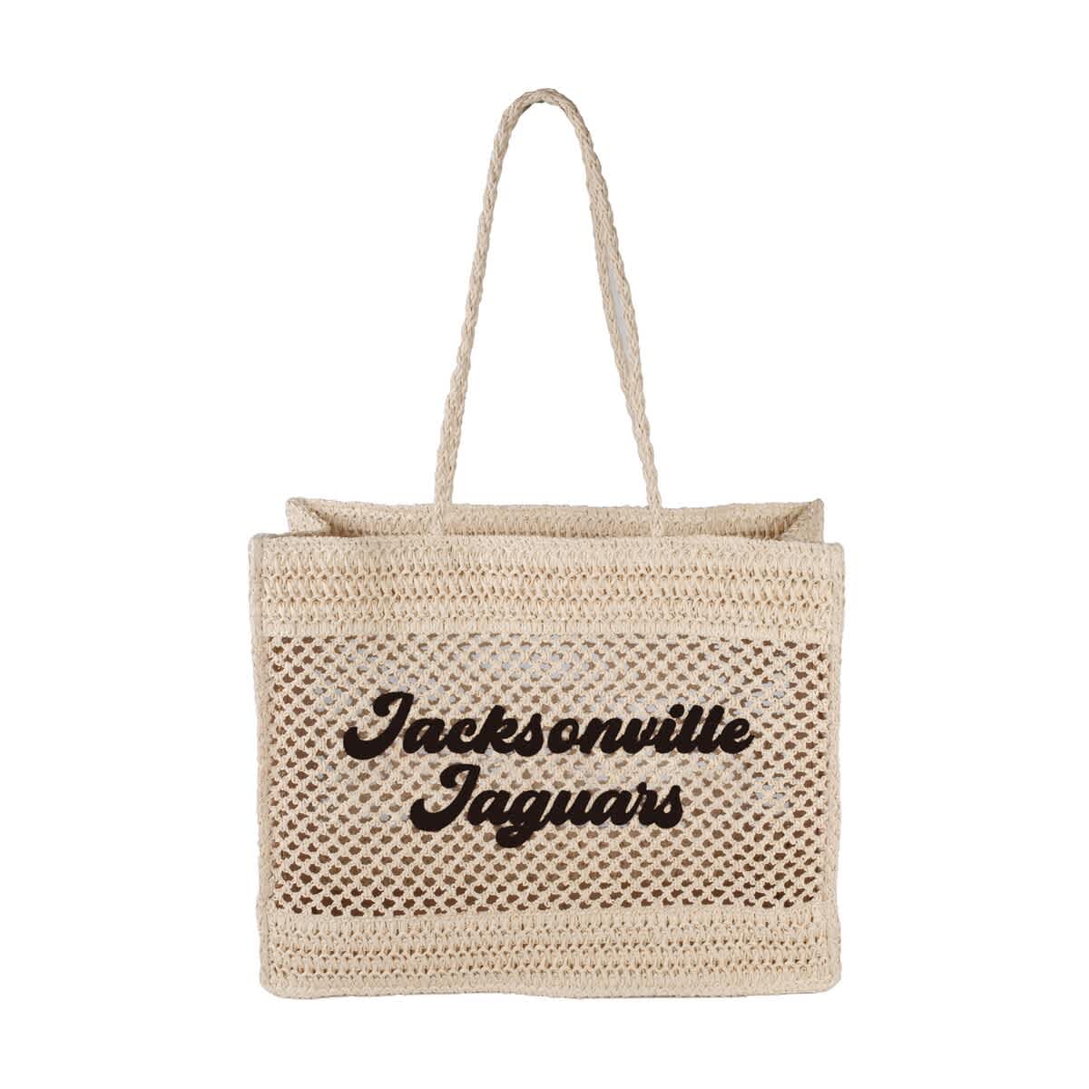 LOGO BRANDS Jacksonville Jaguars Coastal Tote Bag, Main, color, Tan