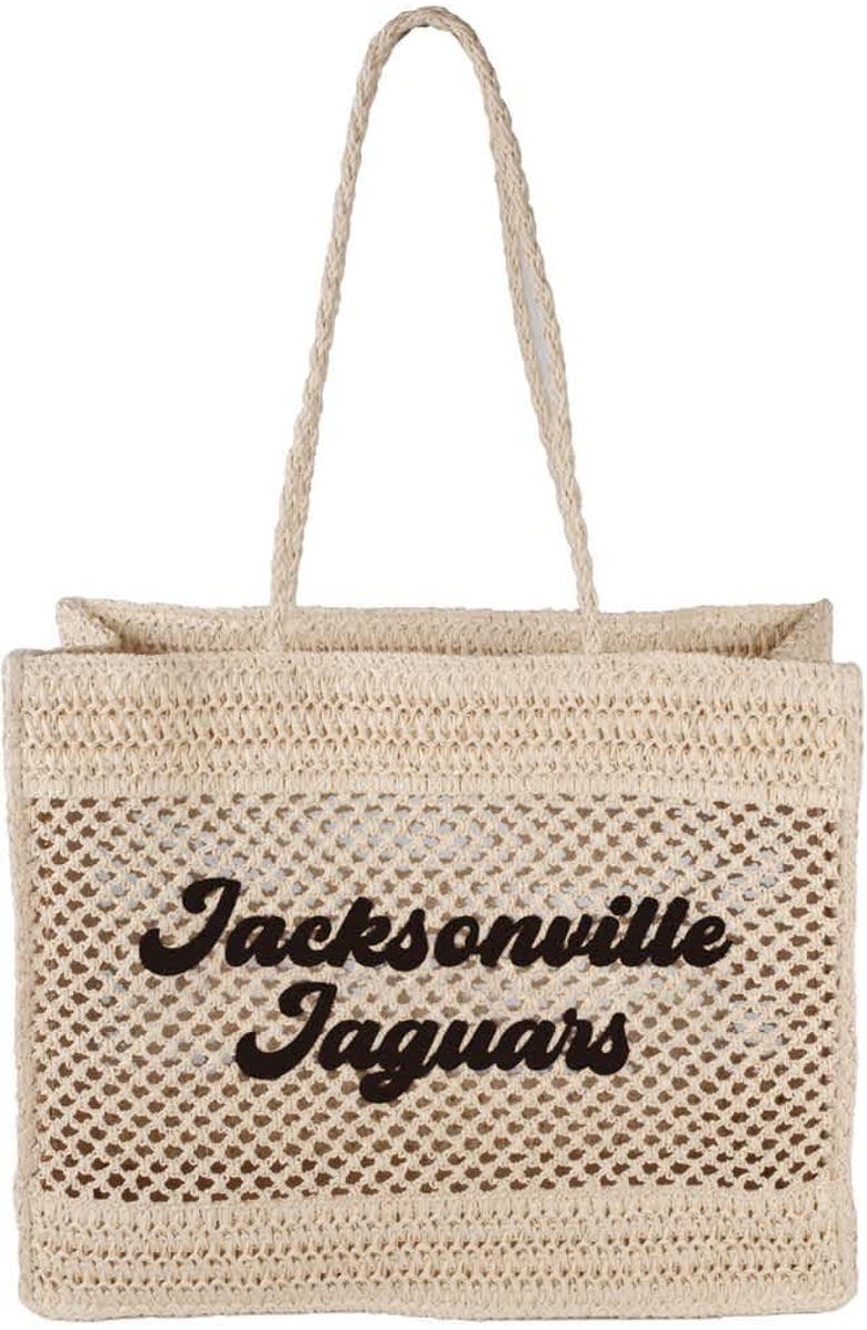 LOGO BRANDS Jacksonville Jaguars Coastal Tote Bag, Main, color, Tan