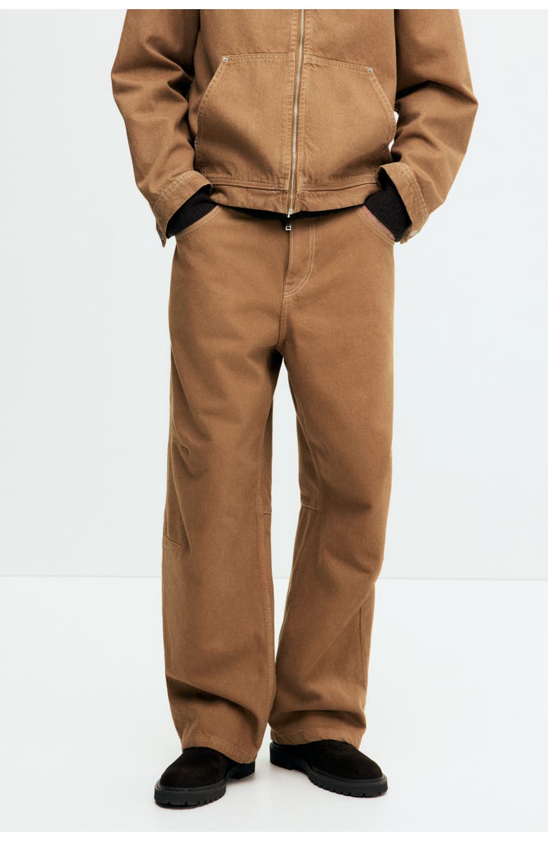 H&M Baggy Jeans, Alternate, color, Dark Beige