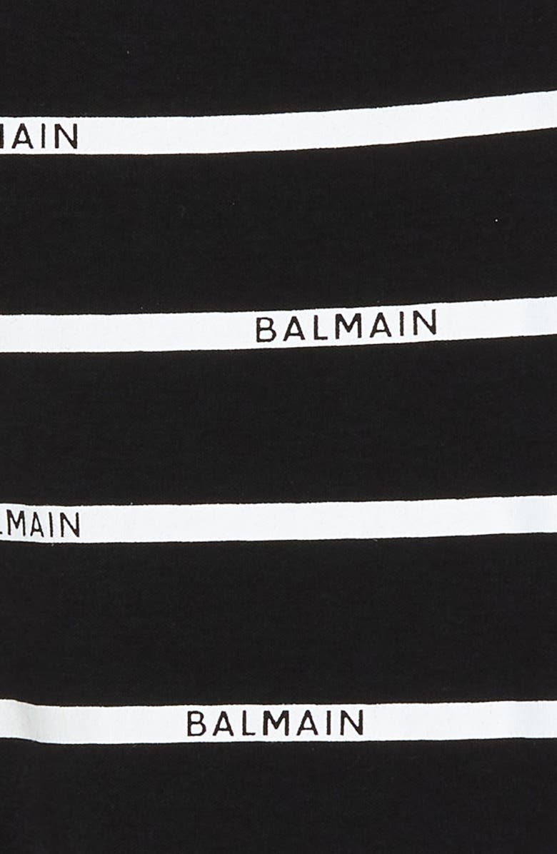 Balmain Kids' Stripe Logo Cotton Leggings, Alternate, color,