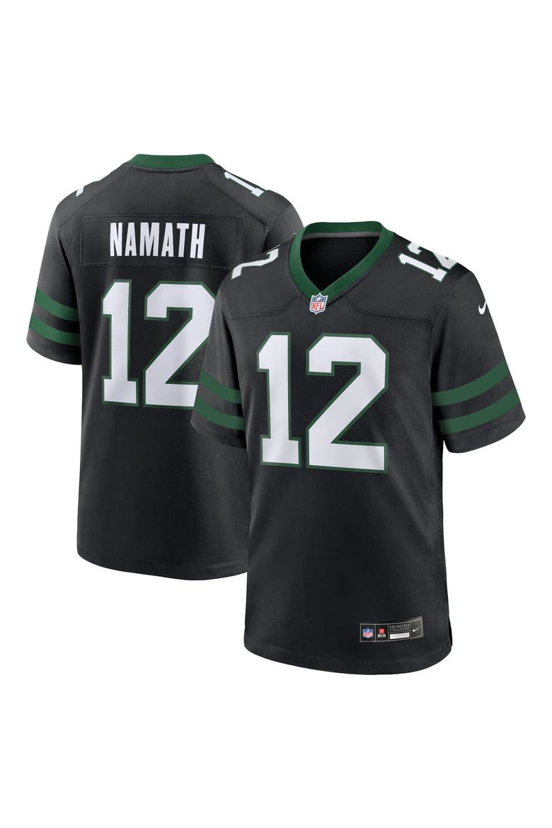 Men's Nike Joe Namath Legacy Black New York Jets Alternate Retired Player Game Jersey, Main, color, Black