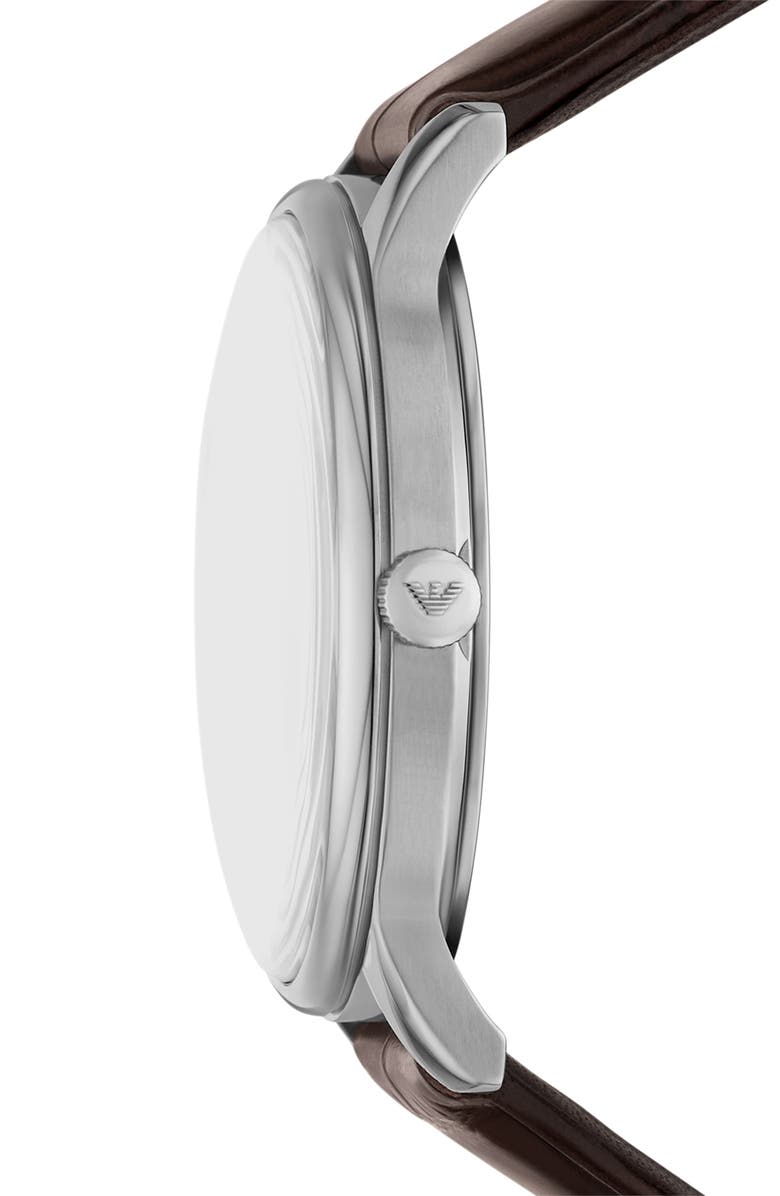 Emporio Armani Minimalist Leather Strap Watch, 39mm, Alternate, color, 