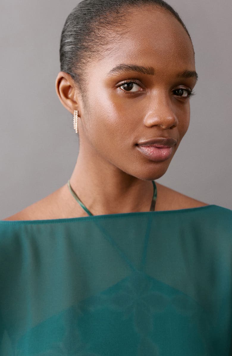 MANGO TEEN Flowing Cape Top, Alternate, color, Petrol Blue