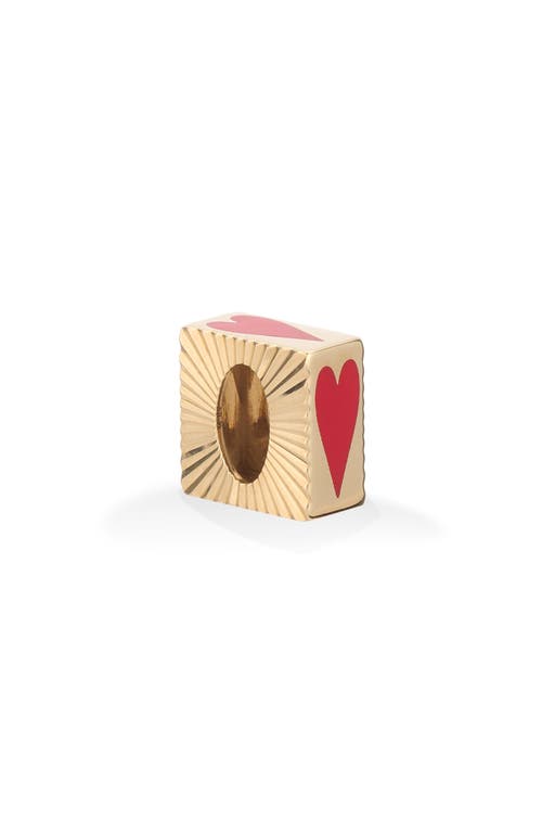 Adina Reyter 9k Yellow Gold Ceramic Heart Fluted Big Bead Pendant