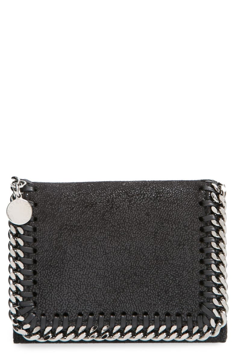 Stella McCartney 'Falabella' Shaggy Deer Wallet, Main, color,