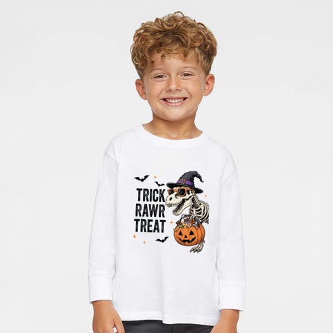 Trick Rawr Treat Dino Toddler Long Sleeve Graphic Tee