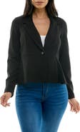Nina Leonard Notch Lapel Peplum Blazer