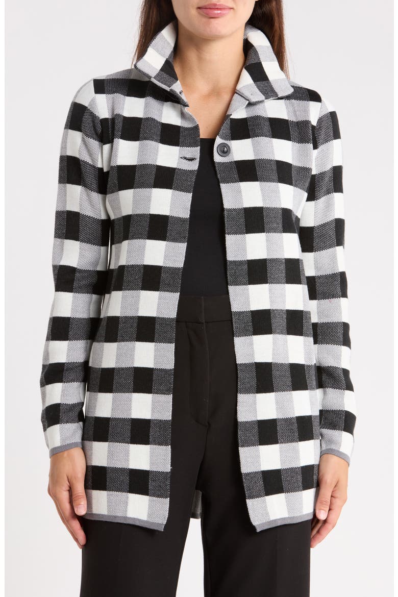 Plaid Cardigan, Main, color, OFF WHITE
