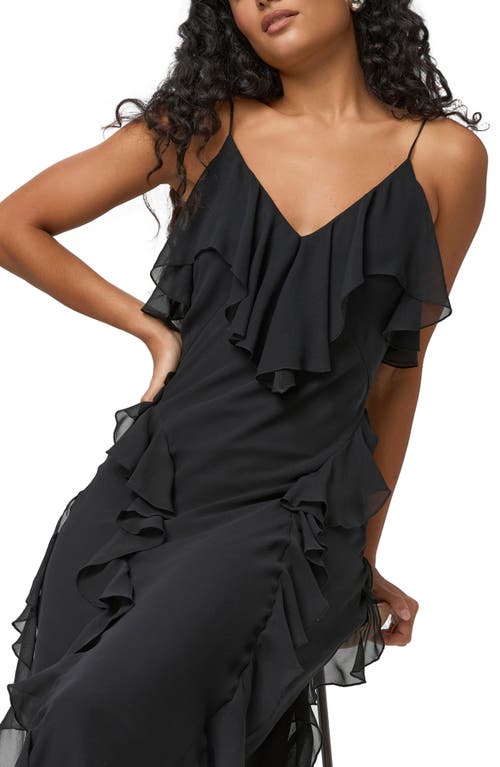 PAIGE PAIGE GIORGIO RUFFLE SILK MIDI DRESS