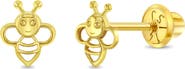 In Season Jewelry 14k Sweet Bee Girl Earrings