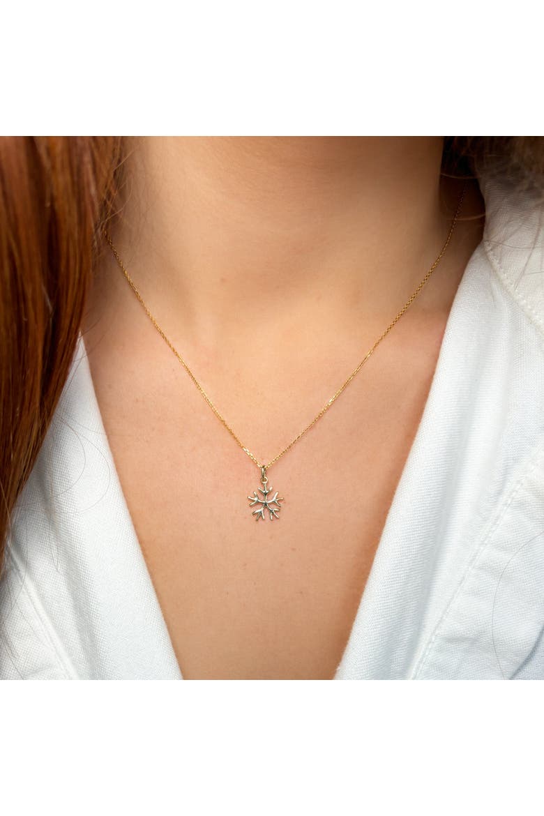 Mini Gold Snowflake Charm, Alternate, color, Yellow Gold