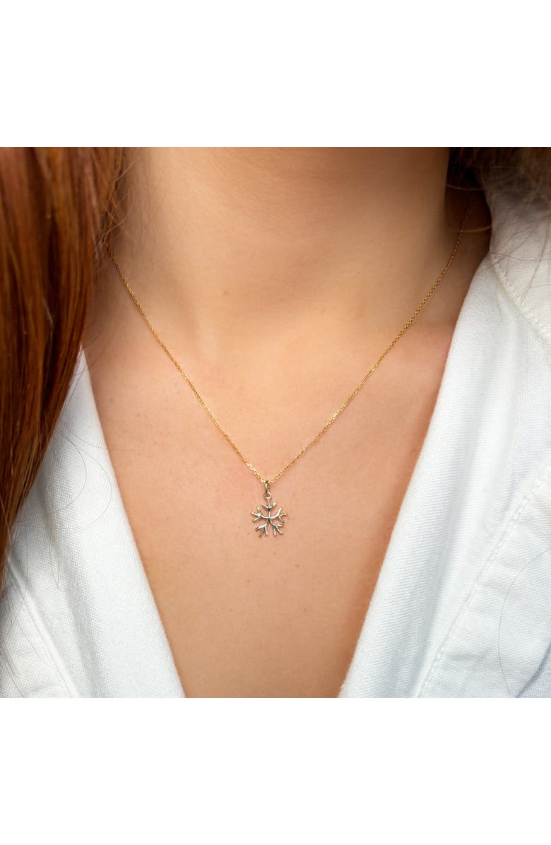 The Lovery Fine Jewelry Mini Gold Snowflake Charm, Alternate, color, Yellow Gold