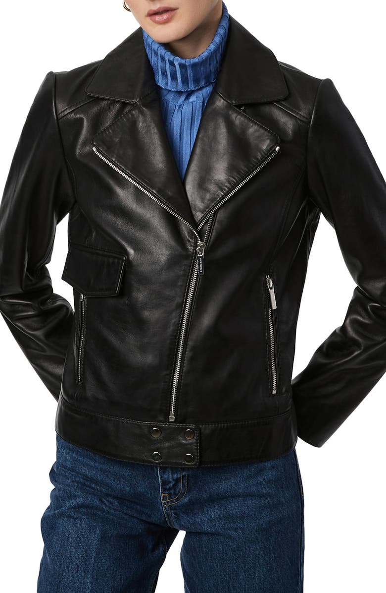 Bernardo Leather Moto Jacket, Main, color, 