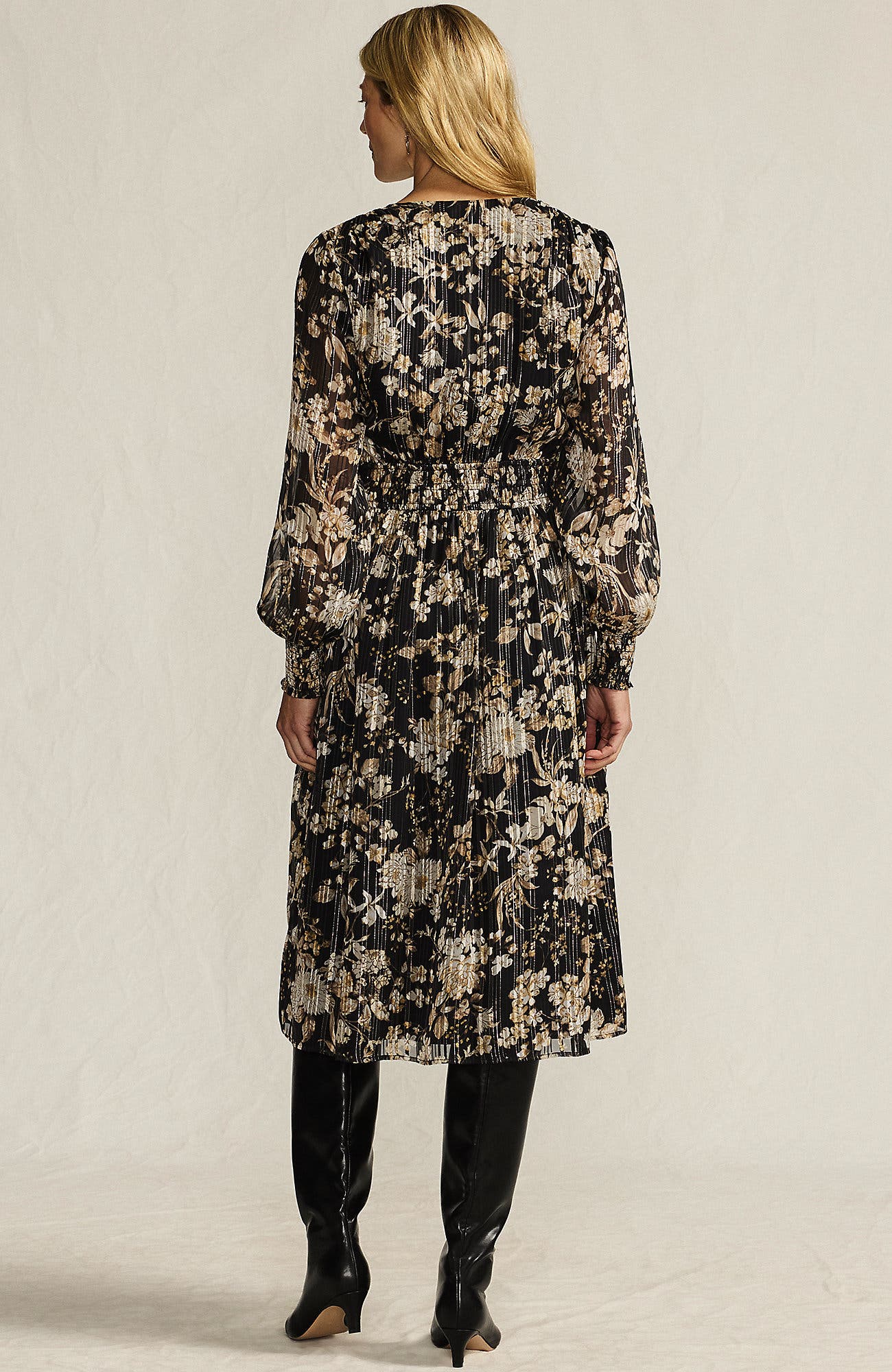 Lurex Shadow Stripe Midi Dress - image 2