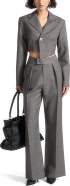 Manière De Voir Dina Asymmetric Tailored Cropped Blazer