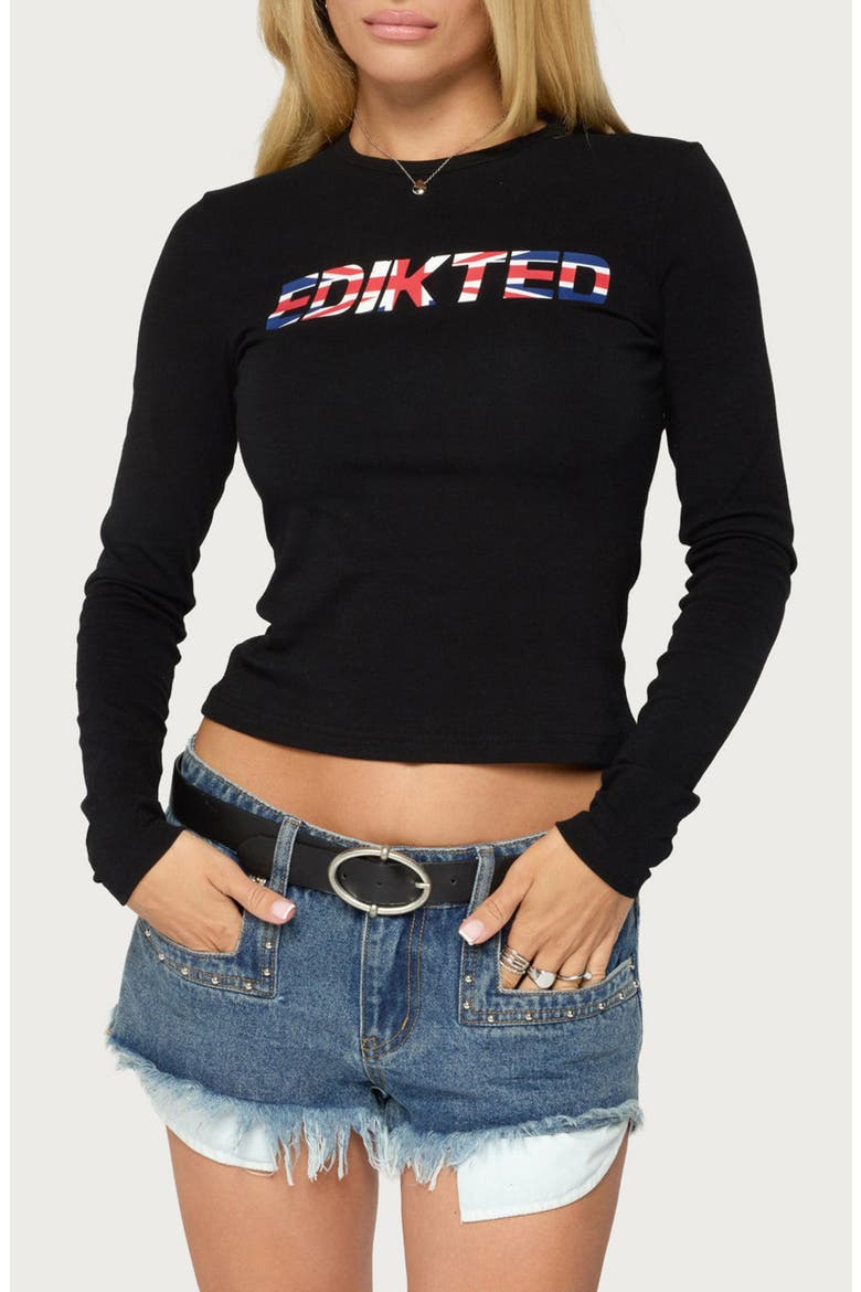 London Graphic Long Sleeve T-Shirt, Main, color, BLACK