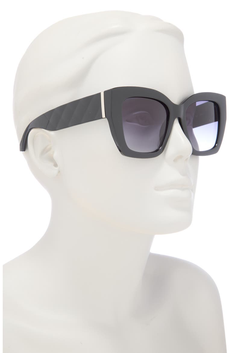 51mm Gradient Cat Eye Sunglasses, Alternate, color, BLACK