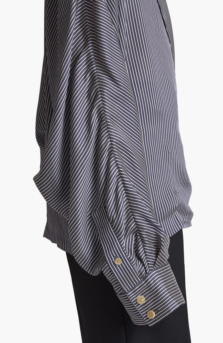 Khaite Garth Stripe Asymmetric Blazer, Alternate, color,