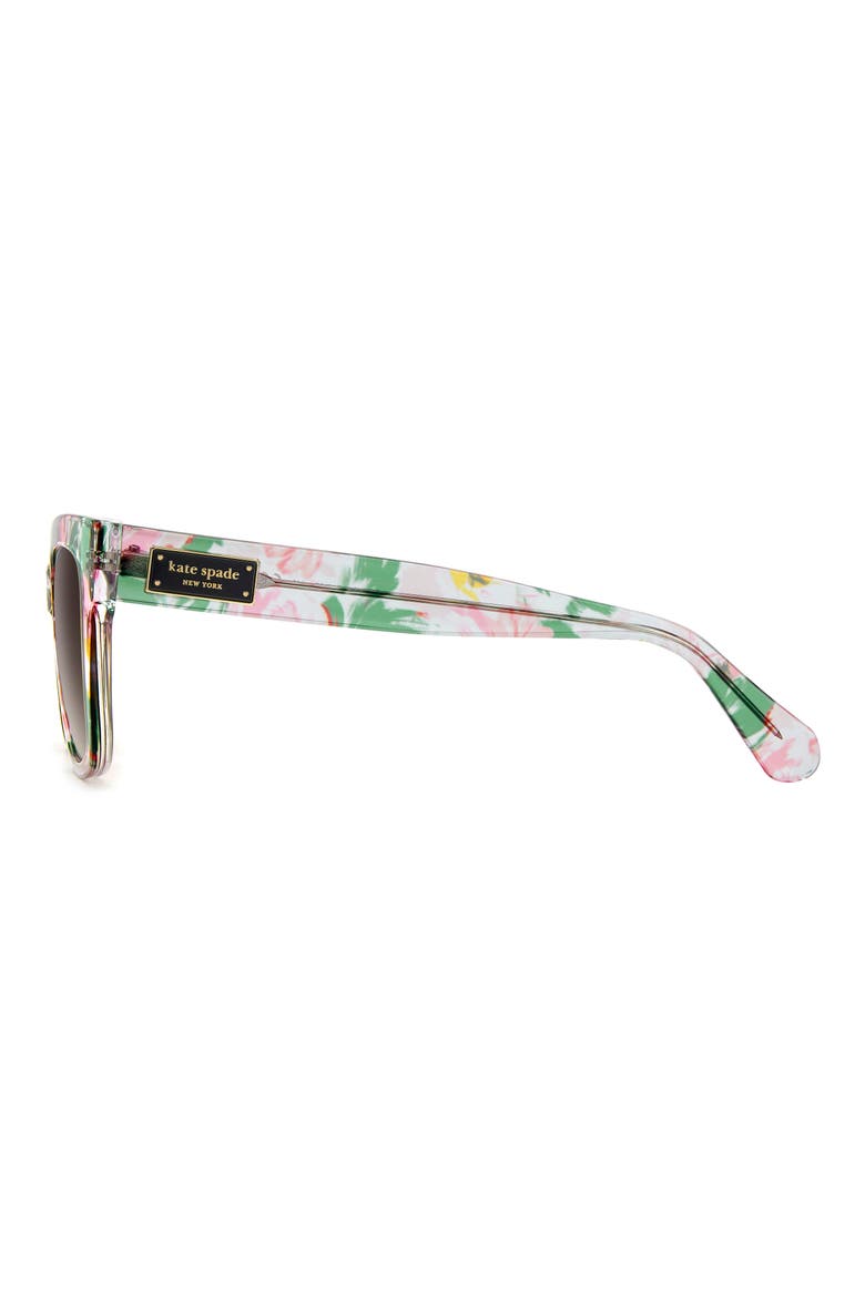 dee 51mm gradient square sunglasses, Alternate, color, CRYSTAL PATTERN/ BROWN