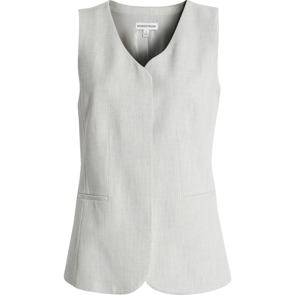 Nordstrom Long Menswear Vest In Grey Light Heather