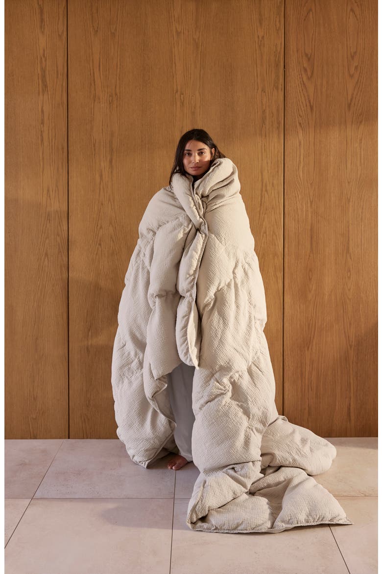 Relaxed Cotton Comforter, Alternate, color, BONE