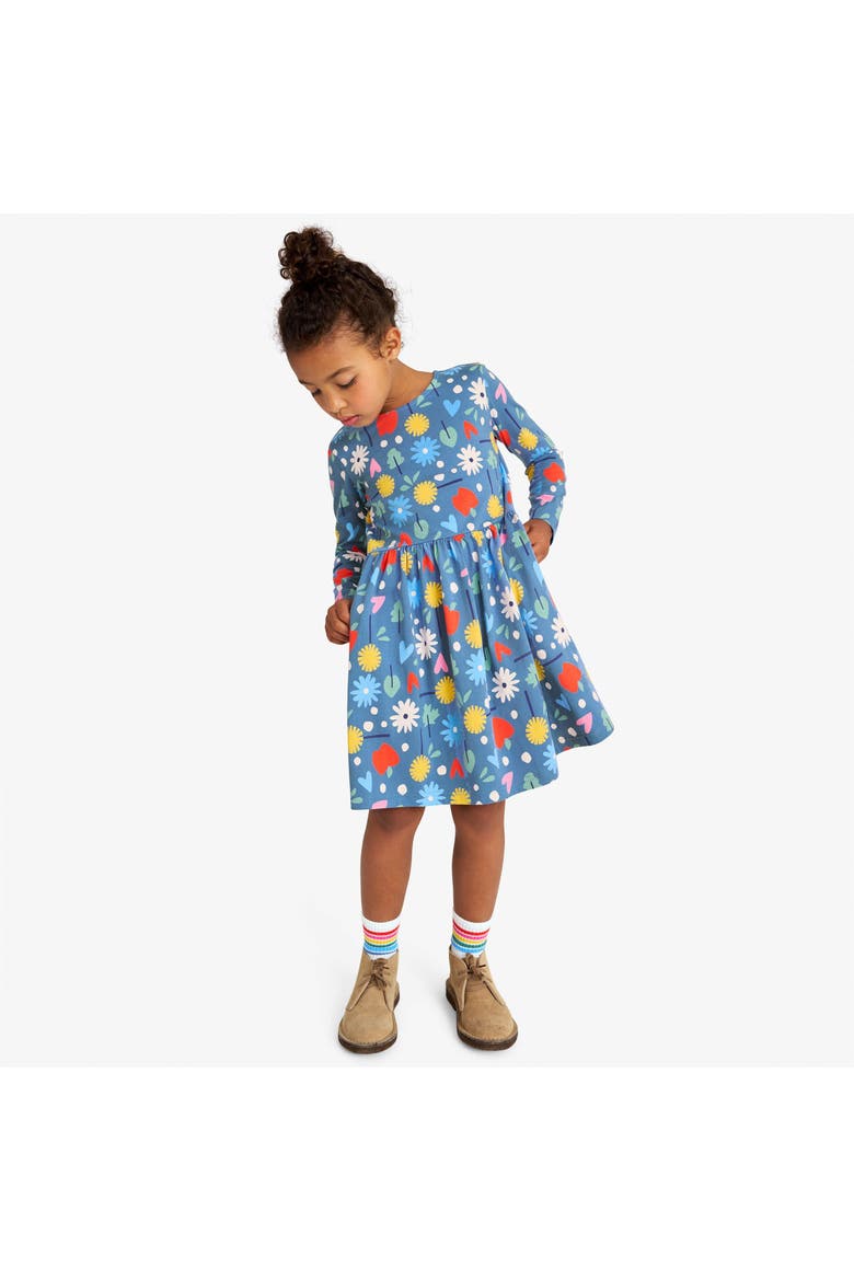 Kids Long Sleeve Rib Perfect Pocket Dress, Alternate, color, Moonlight Garden Party