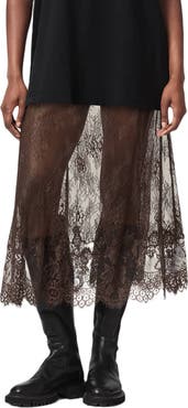 AllSaints Arran Sheer Lace Maxi Skirt