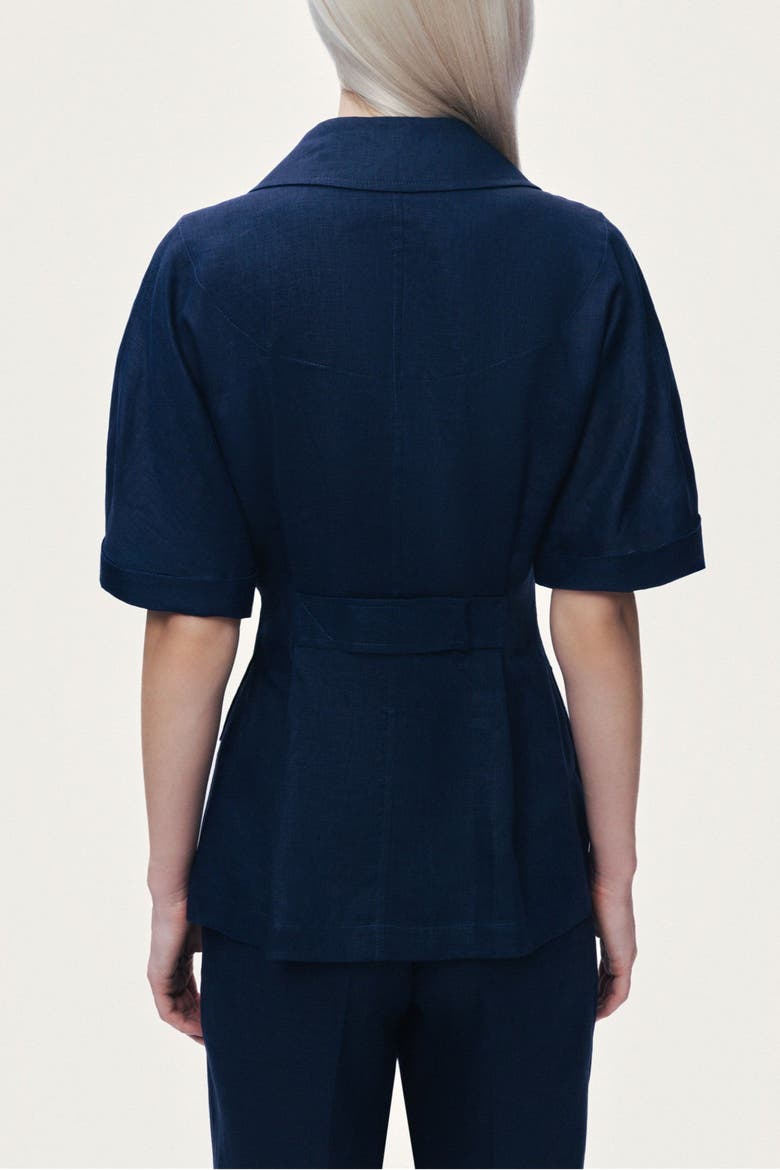 Short Sleeve Blazer Jacket, Alternate, color, Navy
