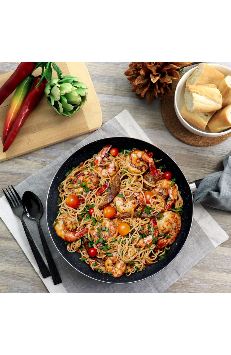 OSTER Luneta 12 Inch Aluminum Nonstick Frying Pan With Bakelite Handle, Alternate, color, Grey