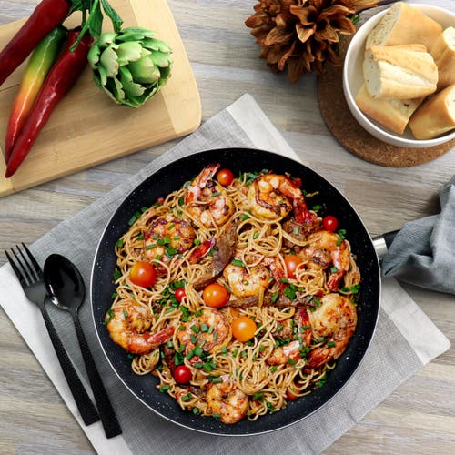 Oster Luneta 12 Inch Aluminum Nonstick Frying Pan With Bakelite Handle In Grey In Gray