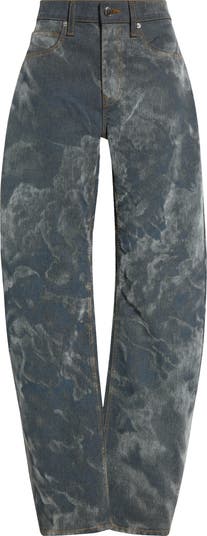 【関税&送料込】Alexander Wang Jeans A Palloncino In Denim Logo-Embossed Balloon Jeans in VINTAGE LIGHT INDIGO