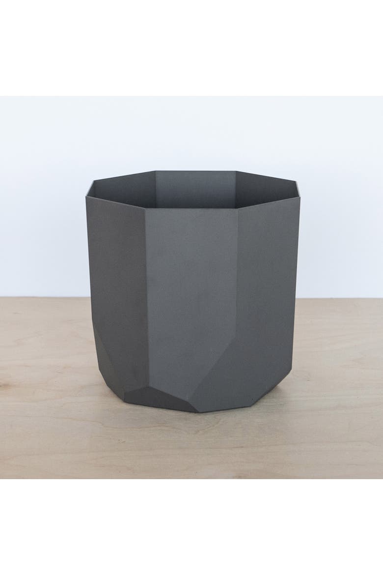 8 Inch Tuxton Hexagon Small Resin Planter, Charcoal, Alternate, color, Gray