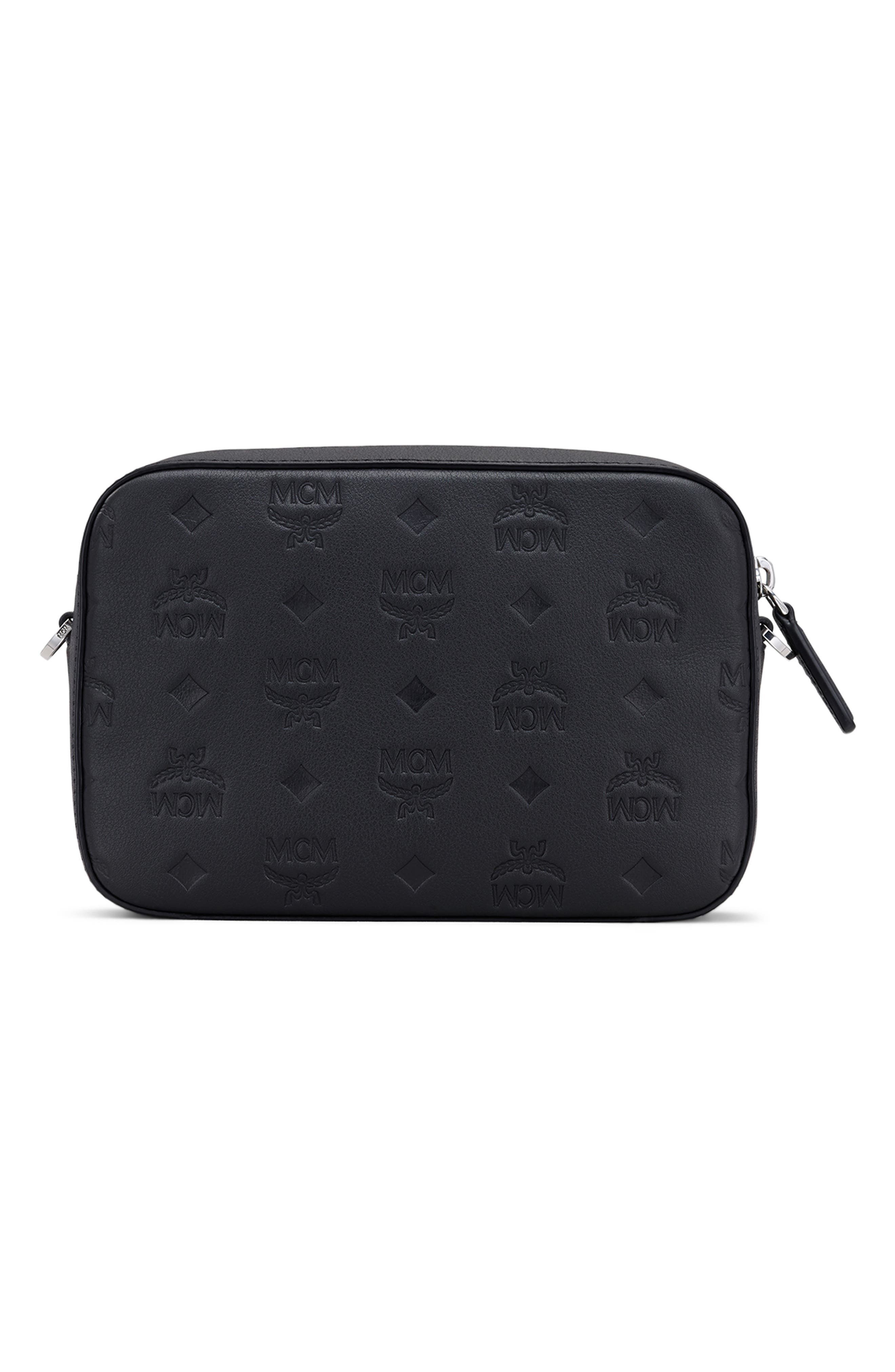 MCM Klara Monogram Embossed Leather Camera Bag, Alternate, color, 