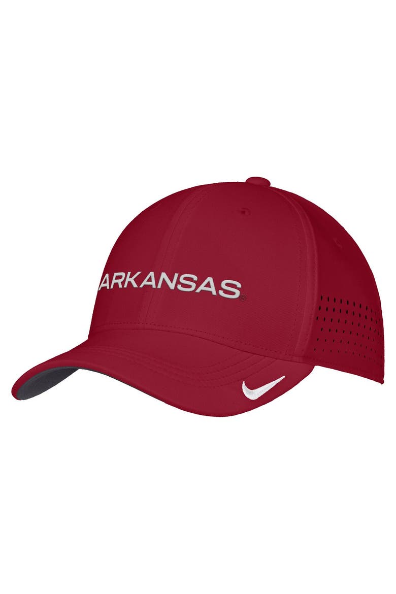 Men's Nike Cardinal Arkansas Razorbacks 2026 On-Field AeroBill SwooshFlex Dri-FIT Hat, Main, color, Cardinal