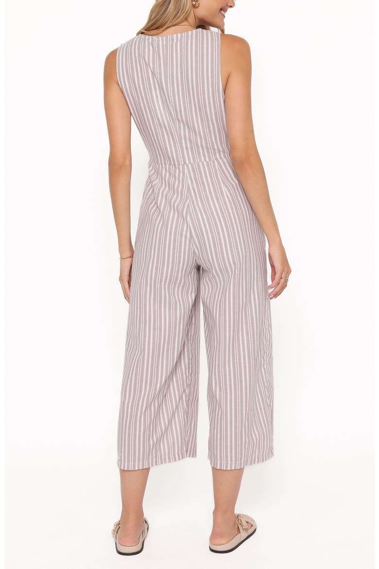 Ester Sleeveless Crop Cotton Jumpsuit, Alternate, color, BEIGE/ WHITE STRIPE