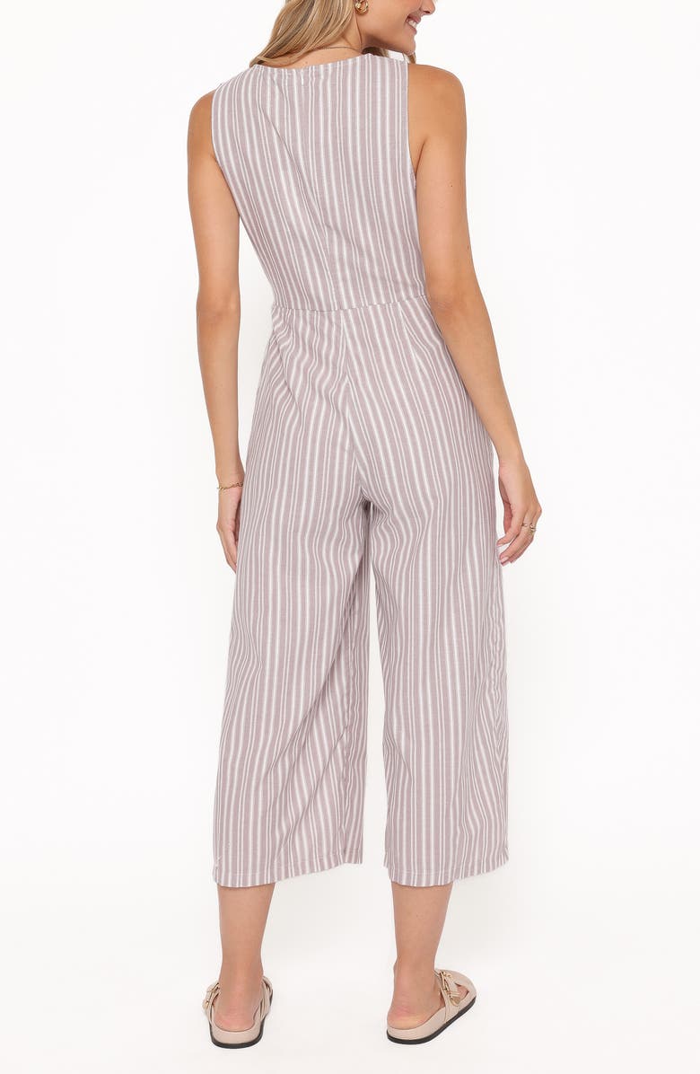 Petal & Pup Ester Sleeveless Crop Cotton Jumpsuit, Alternate, color, Beige/ White Stripe