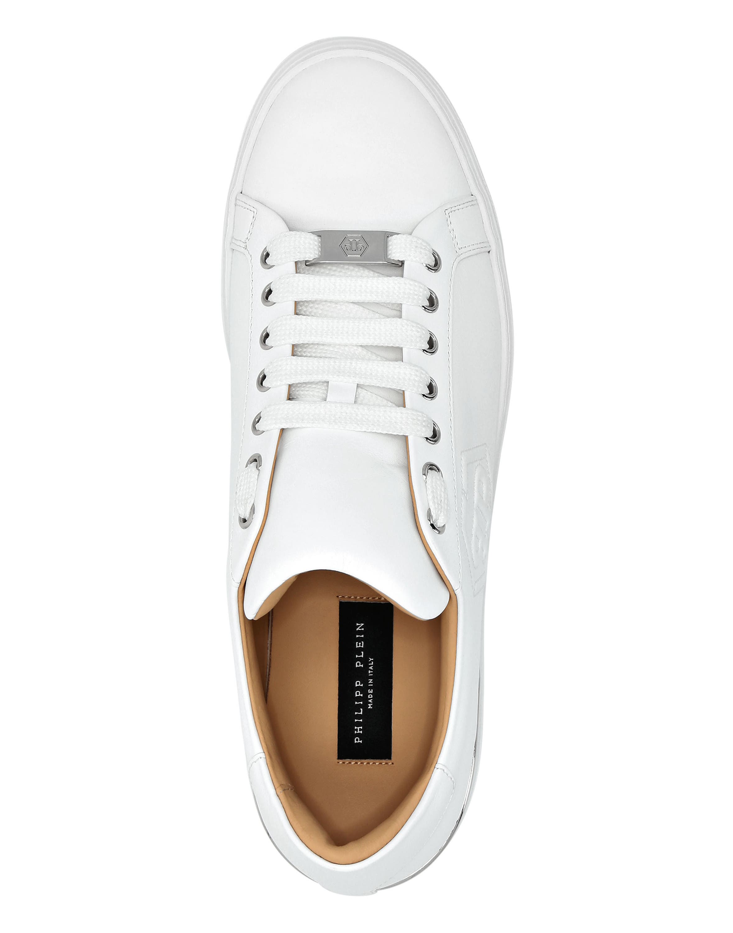 Nappa Leather Lo-Top Sneakers Hexagon Unisex, Alternate, color, white