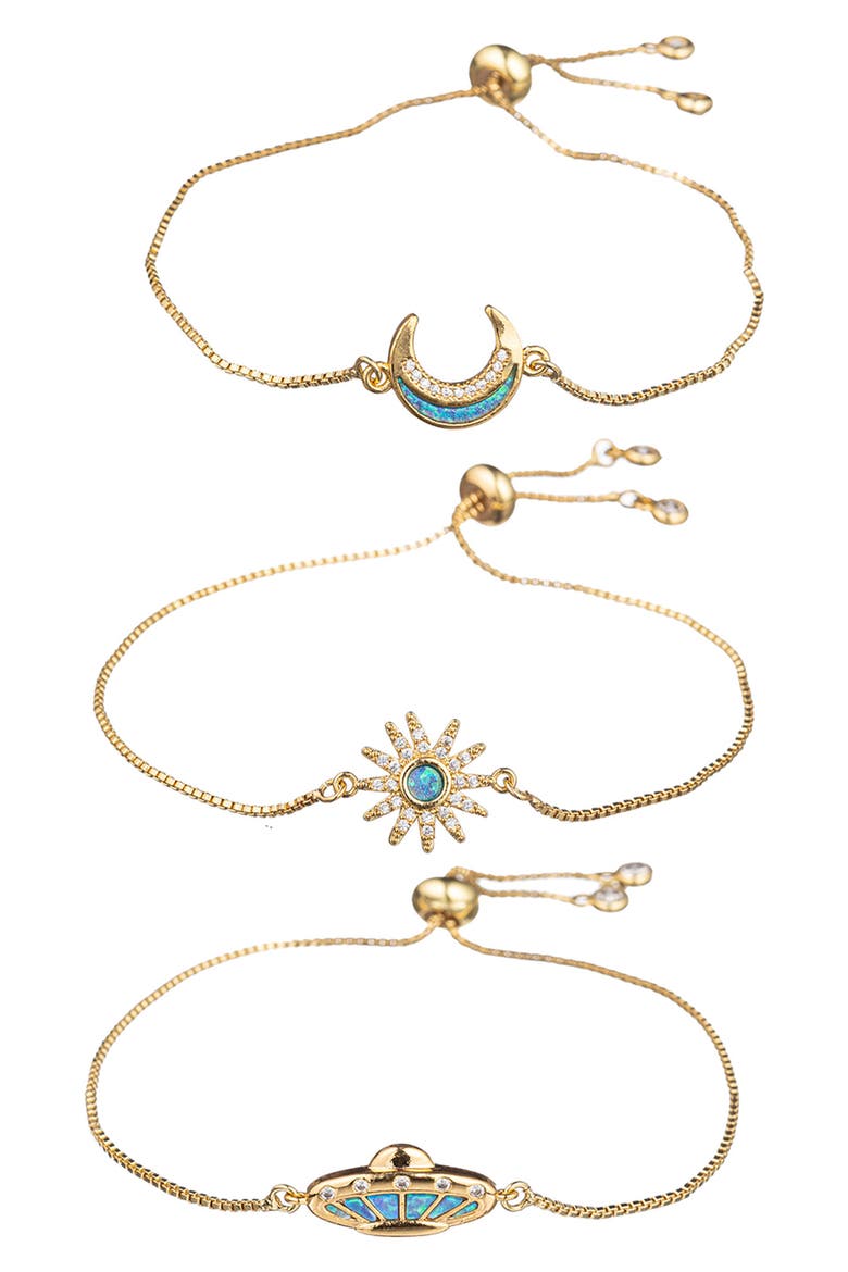 Celestial Set of 3 Bracelets, Main, color, GOLD