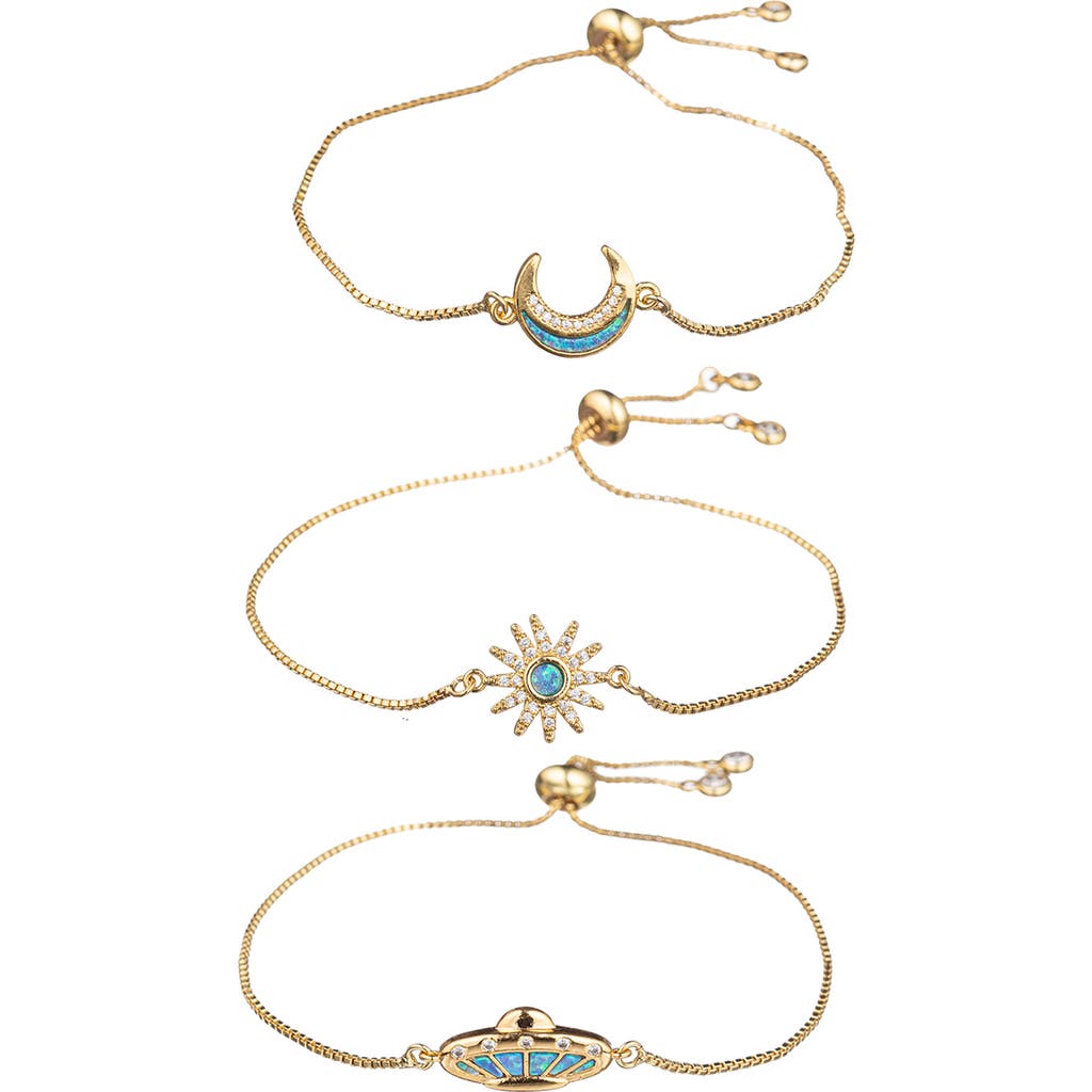 Eye Candy Los Angeles Celestial Set Of 3 Bracelets In Gold