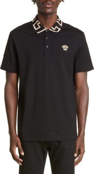Versace Greco Collar Cotton Piqué Polo
