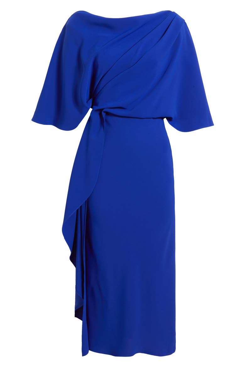 Drape Bodice Cocktail Dress, Alternate, color, COBALT