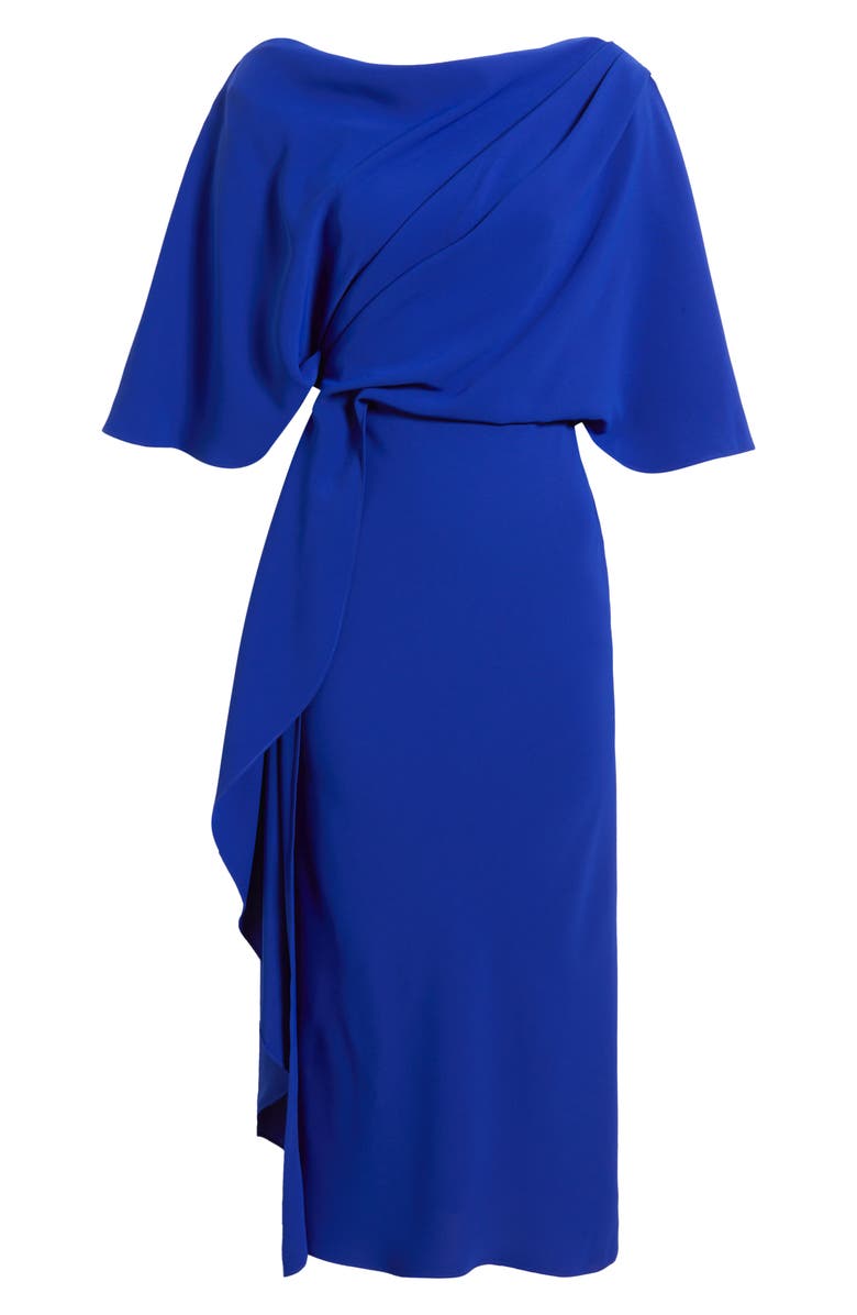 Amsale Drape Bodice Cocktail Dress, Alternate, color, Cobalt