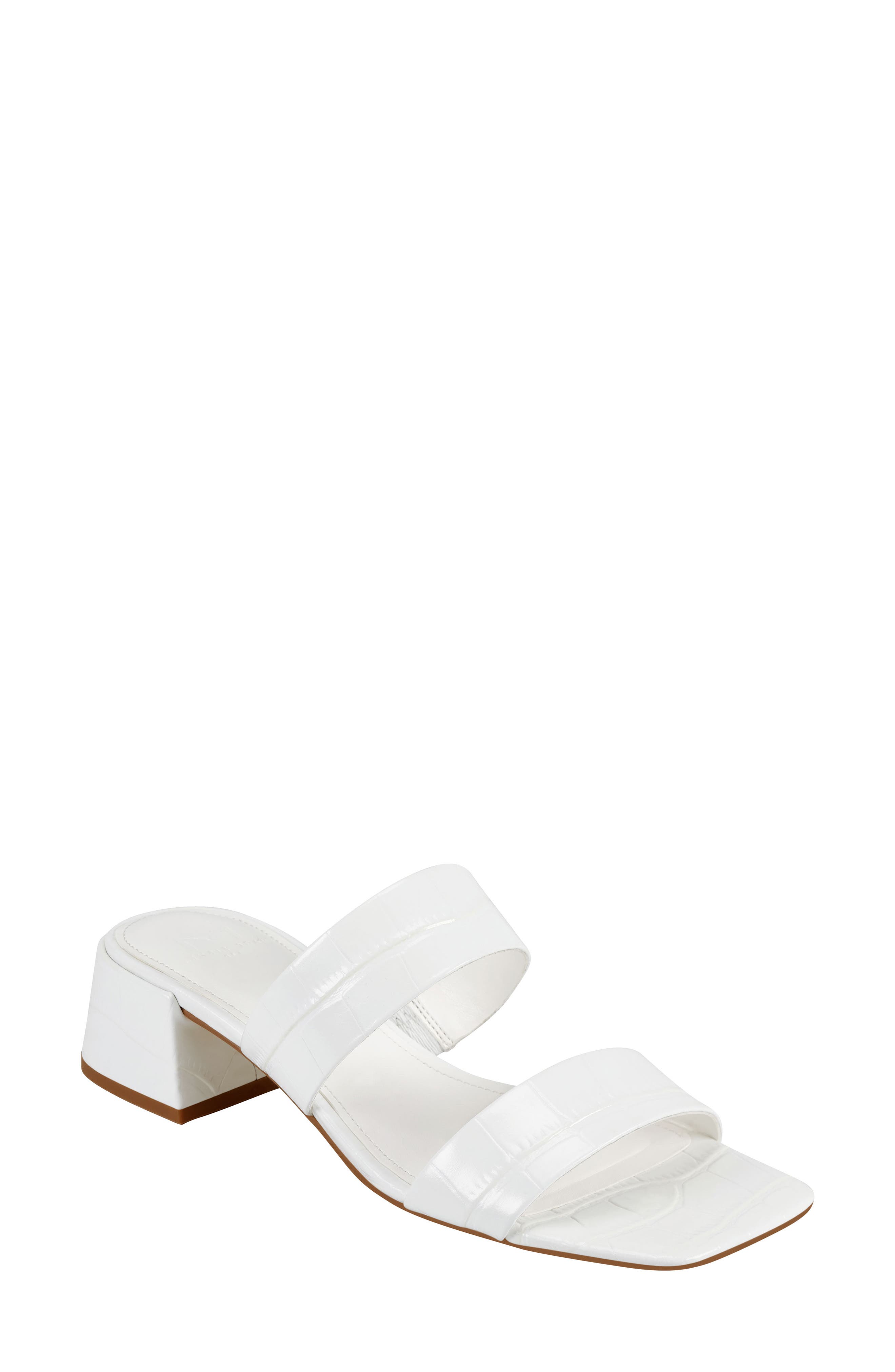Pat Slide Sandal, Main, color, WHITE LEATHER