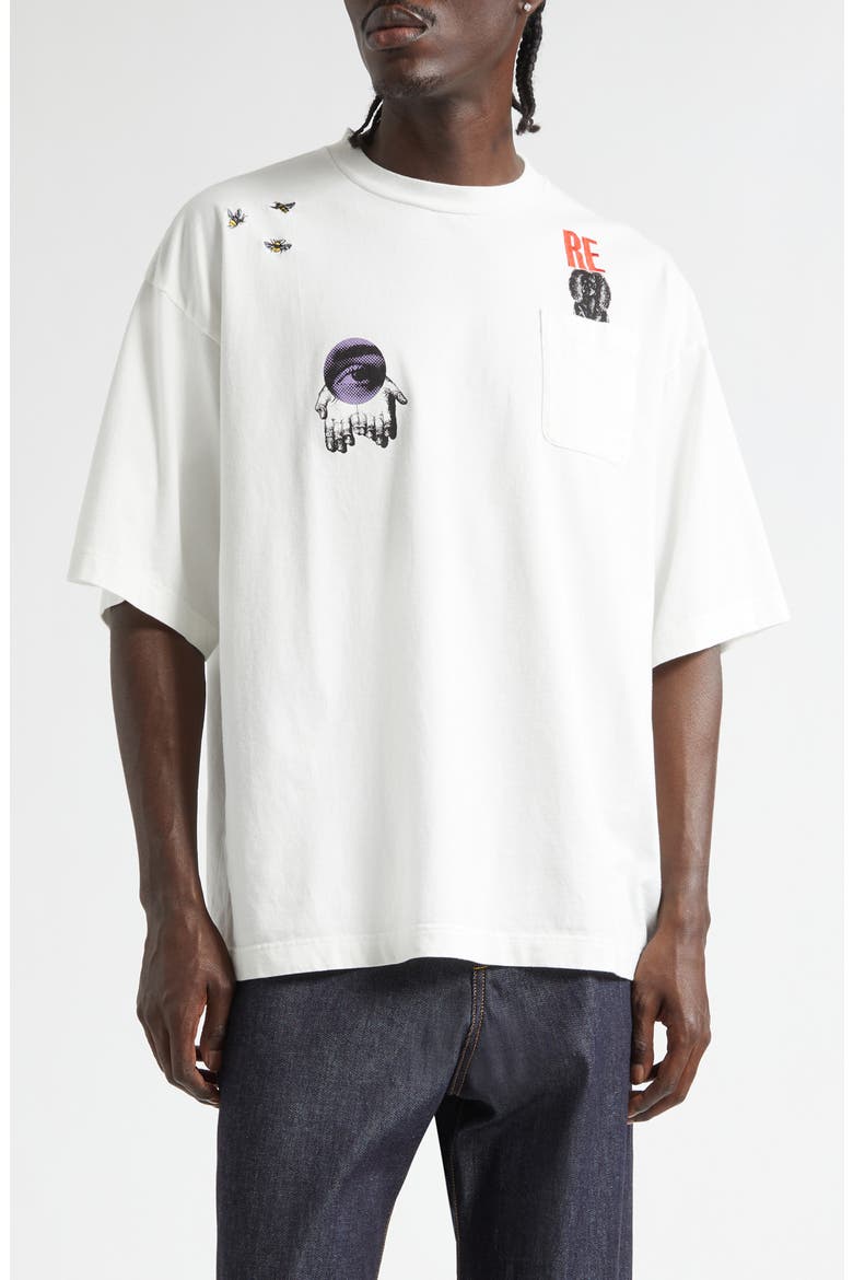 Oversize Cotton Graphic T-Shirt, Main, color, WHITE