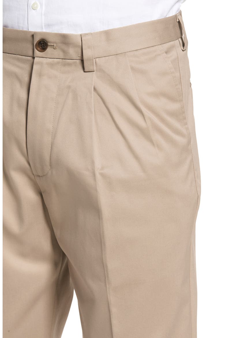 'Classic' Smartcare™ Relaxed Fit Double Pleated Cotton Pants, Alternate, color, TAN