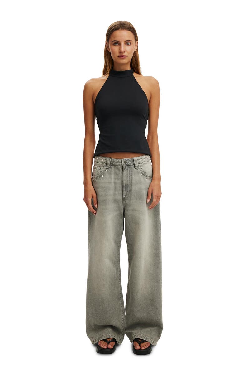 Cotton On Women's Low Super Baggy Jean, Alternate, color, Studded Shady Grey