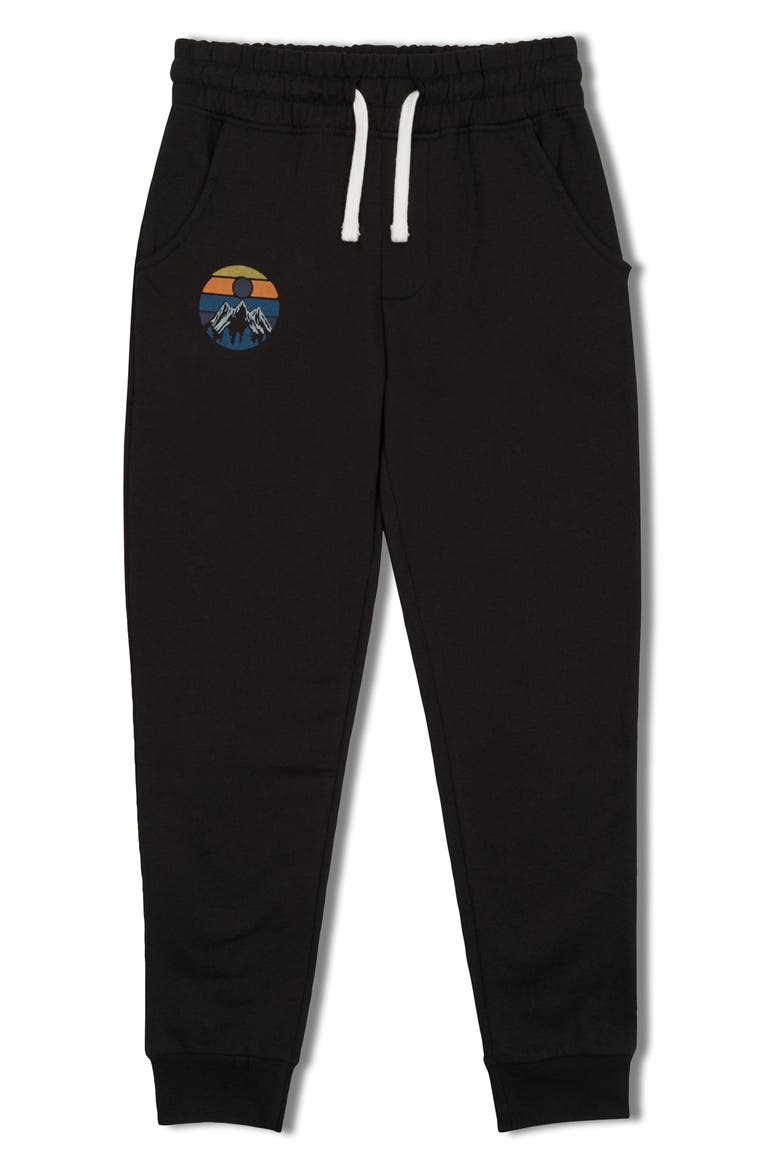 Kids' Mountainscape Graphic Joggers, Main, color, BLACK