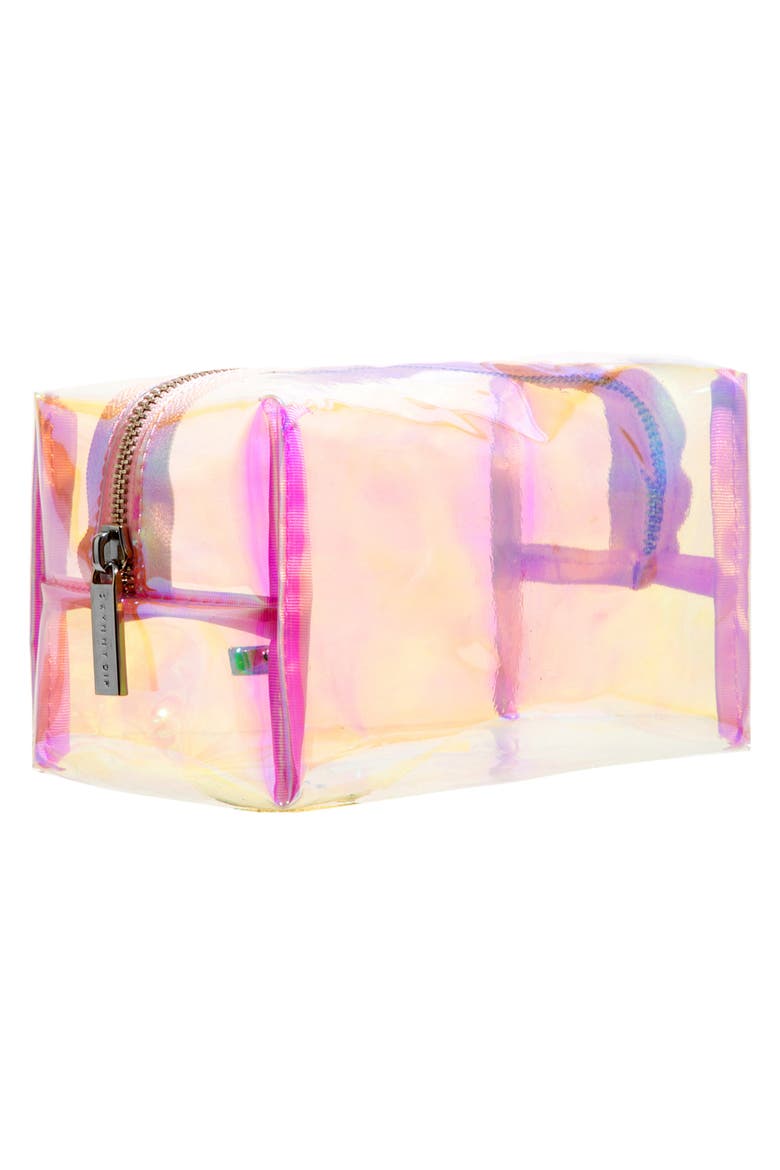 Holographic Makeup Bag, Alternate, color, NO COLOR