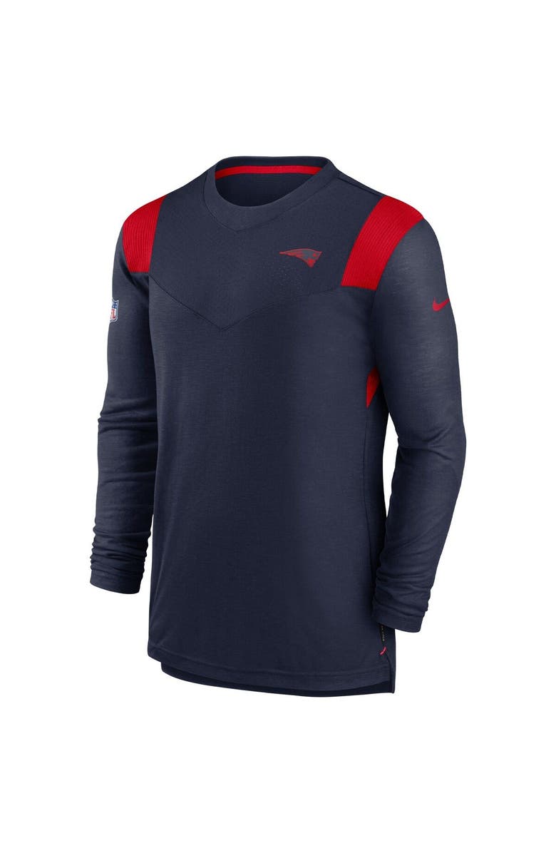 Nike Men's Nike Navy New England Patriots Sideline Tonal Logo Performance Player Long Sleeve T-Shirt, Alternate, color, Navy